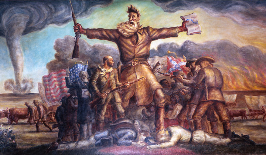 This mural from the Kansas state capitol shows John Brown at the center of the “Bleeding Kansas” conflict that was a prologue to the Civil War.