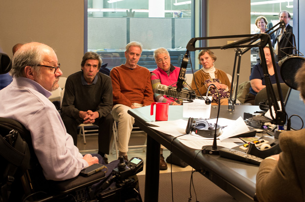 Dr. Dan Gottlieb (left) sits with live studio audience Dr. Dan Gottlieb (left) sits with live studio audience