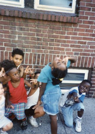 Neighborhood children play on East Williams Street in Jewtown. (Courtesy of Diane Precht)