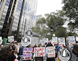 protesters outside Trump Tower