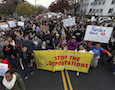 an anti-deportation protest