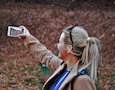 a woman takes a selfie