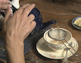 pouring a cup of tea