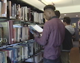students in a library