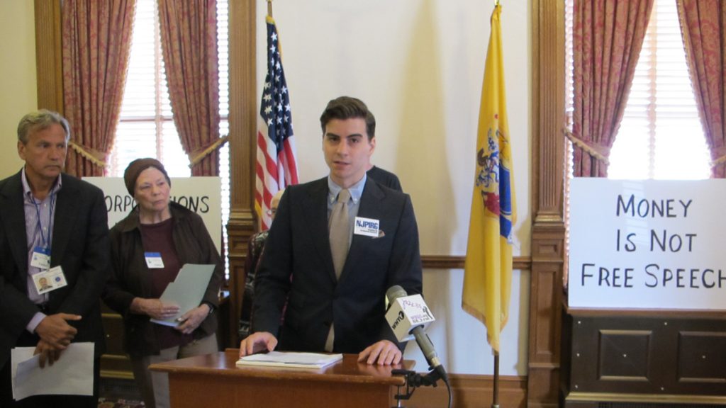 10082013campaign_finance1200 Citizen advocates hold N.J. Statehouse news conference to urge U.S. Supreme Court to reject lifting limits on campaign contributions. (Phil Gregory/WHYY)