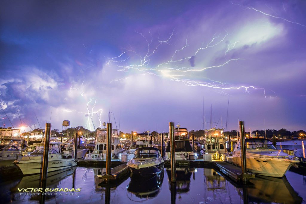  A lightning storm over the Belmar Marina Wednesday evening by Victor Bubadias Photography.  
