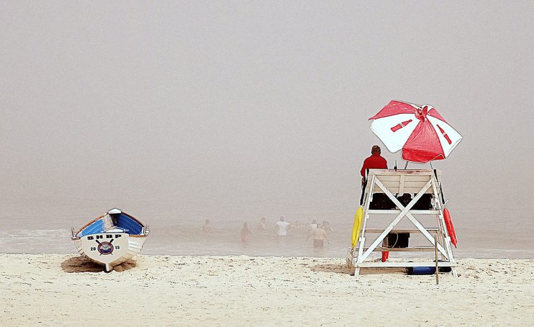  The interaction between warm air and a cool ocean resulted in fog over the ocean in Seaside Heights yesterday. (Photo: JSHN contributor Kevin Michelson) 