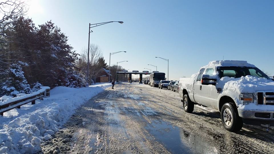 11043233_10152818023363002_2102487604804443908_n A line of vehicles entering the Garden State Parkway at Exit 109 Friday morning. (Photo: JSHN contributor Rachael Gener)