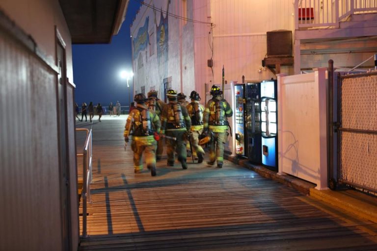  Firefighters on the Ocean City boardwalk last night. (Photo: JSHN contributor Marco Catini) 