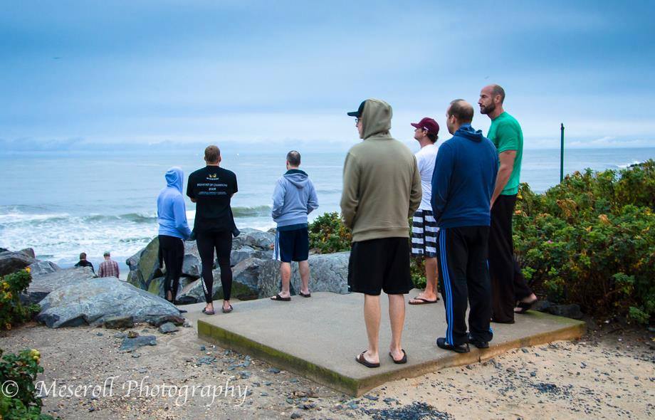 12108976_10206028734050279_5133661929576500133_n Surfers checking conditions at a Deal Borough beach entrance in an undated photo. (Photo: Russ Meseroll Photography)