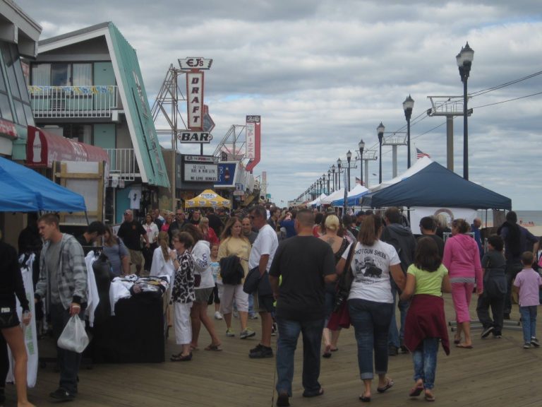  Crowds walking along the northern end of the Seaside Heights boardwalk earlier today. (Photo courtesy of Paul R. Wainwright, Jr., for Jersey Shore Hurricane News) 