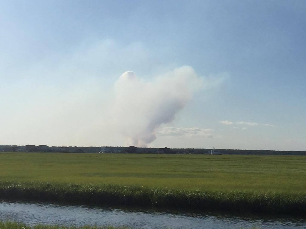 13446318_10206296702956824_453742041_o-1 The smoke plume for the wildfire in Woodland as seen yesterday afternoon from West Creek. (Photo: JSHN contributor Stacy Lynne Herrick)