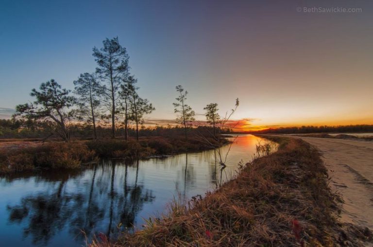 A recent Pinelands sunset in Whitesbog by JSHN contributor Beth Sawickie‎.