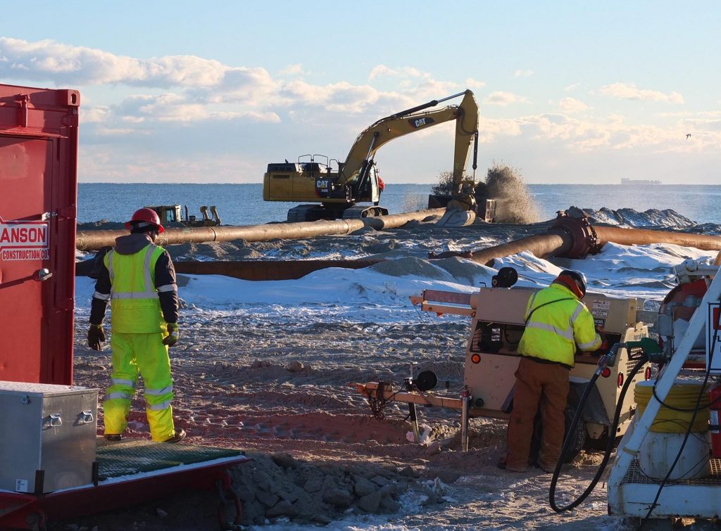 1504240_10153487878482355_191770334_o Crews working in the brutal cold in Long Branch on Sunday, January 26. (Photo: Richard Huff via Jersey Shore Hurricane News)