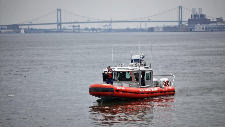  A Coast Guard search vessel in the Delaware River in 2010.  (AP FILE Photo/Matt Rourke) 