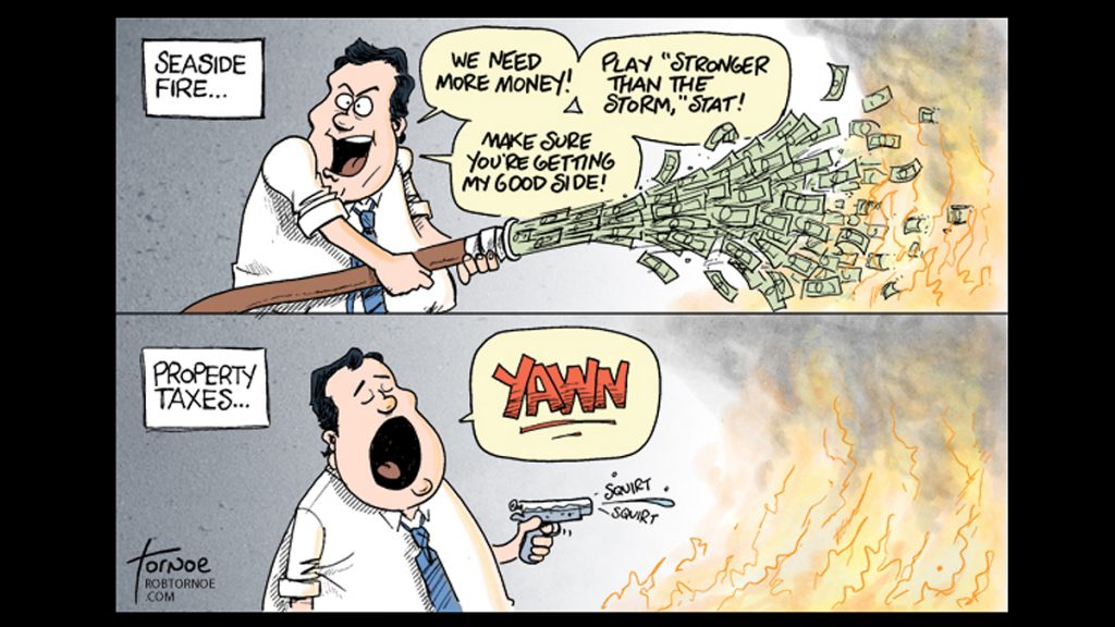 20130919-christie-fire-600-1200 (Cartoon by Rob Tornoe)