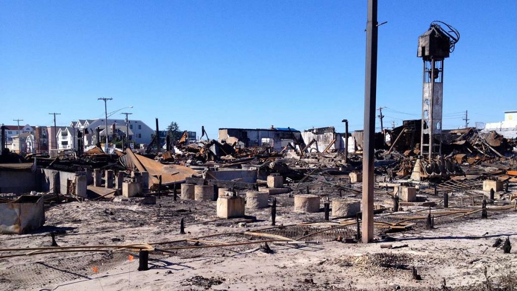 20130920-seaside-park-boardwalk-fire-120pm-1200 The Seaside Park boardwalk north of Funtown Arcade. (Justin Auciello/for NewsWorks)