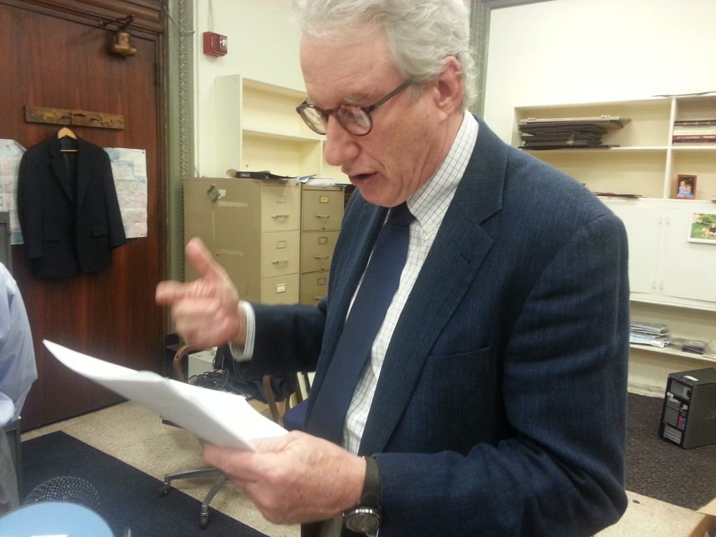 20130923_103029 Mayor's Press Secretary Mark McDonald reading letter sent to 25000 property owners whose appeals aren't done