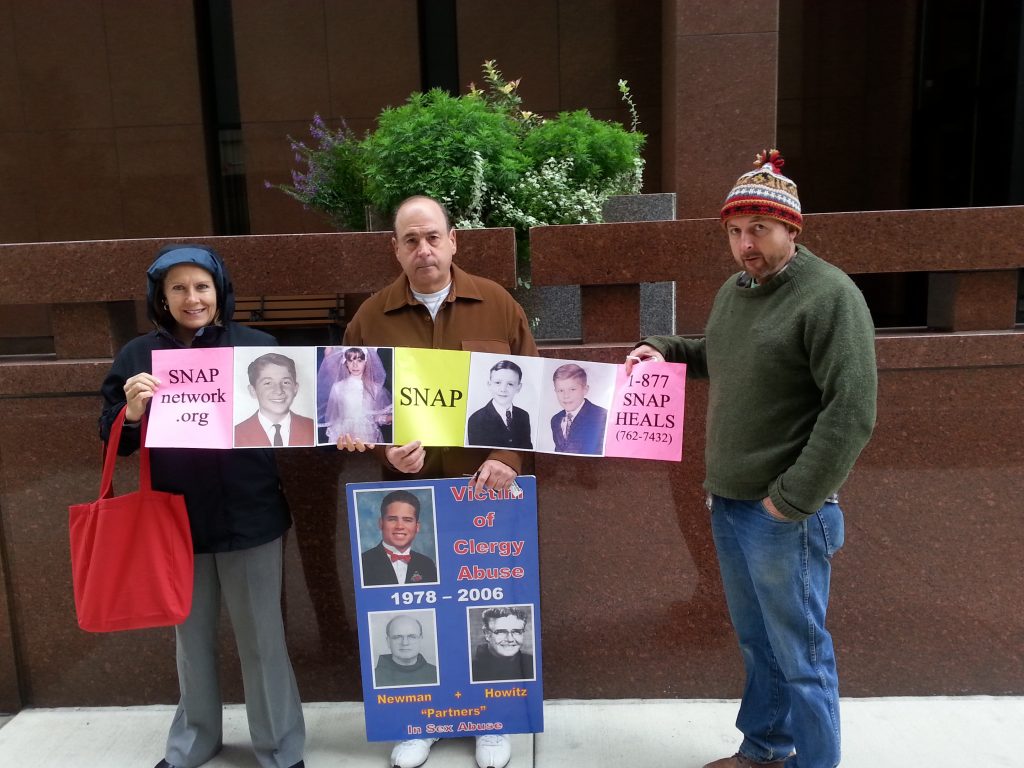 SNAP protesters outside the Philadelphia Archdiocese headquarters.