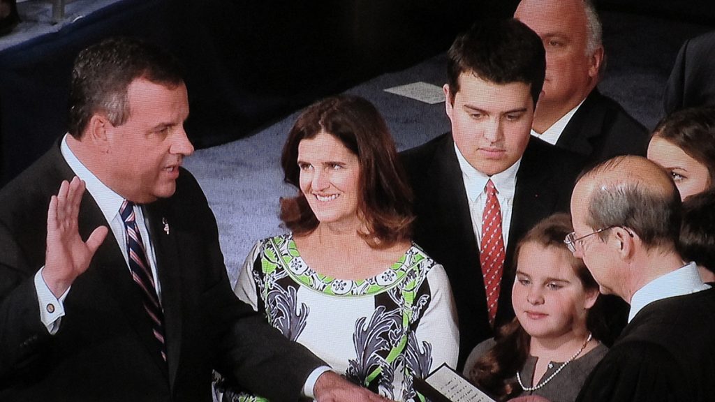 20140121-gov-sworn-in-2nd-time-1200 Chris Christie takes oath of office for a second term as New Jersey's Governor. (photo by Phil Gregory)
