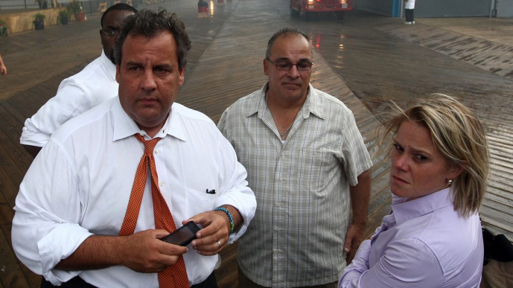 Bridget Anne Kelly, Chris Christie In this Sept. 12, 2013, photo Deputy Chief of Staff Bridget Anne Kelly, right, stands with Gov. Chris Christie, left, during the massive boardwalk fire in Seaside Heights. (AP Photo/Office of Gov. Chris Christie, Tim Larsen, File)