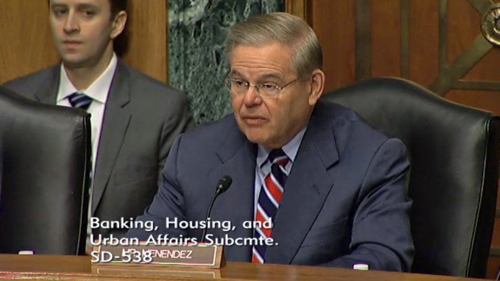 20140312-menendez-hearing-2-1200 U.S. Senator Robert Menendez says N.J. officials mismanaged the distribution of federal Sandy aid money (Screen capture via Senate video feed)