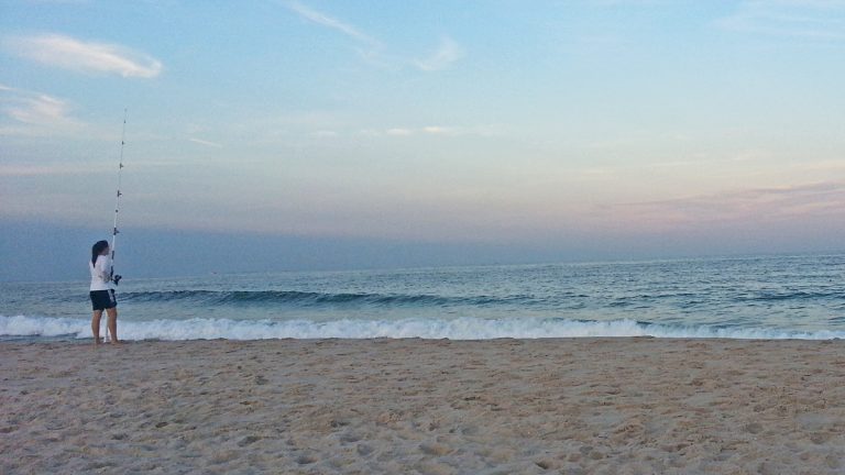  Island Beach State Park is popular with fishing enthusiasts. (Alan Tu/WHYY) 
