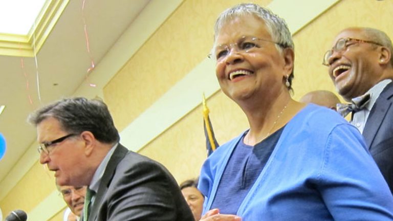 (Bonnie Watson Coleman (right). (Photo courtesy of NJ Spotlight) 