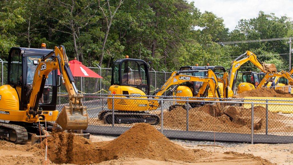 20140622diggerlan-1200 The Big Diggers are 7,092 pound excavators for kids to use. Adults can use a 14,000 pound excavator if they wish. (Brad Larrison/for NewsWorks)
