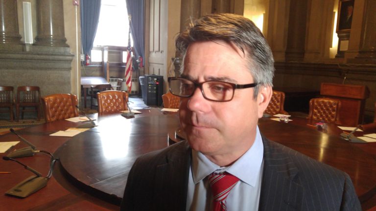  After two years of negotiations, Councilman Bobby Henon introduced the bill for an updated franchise agreement between Philadelphia and Comcast Corp. (Tom MacDonald/WHYY) 