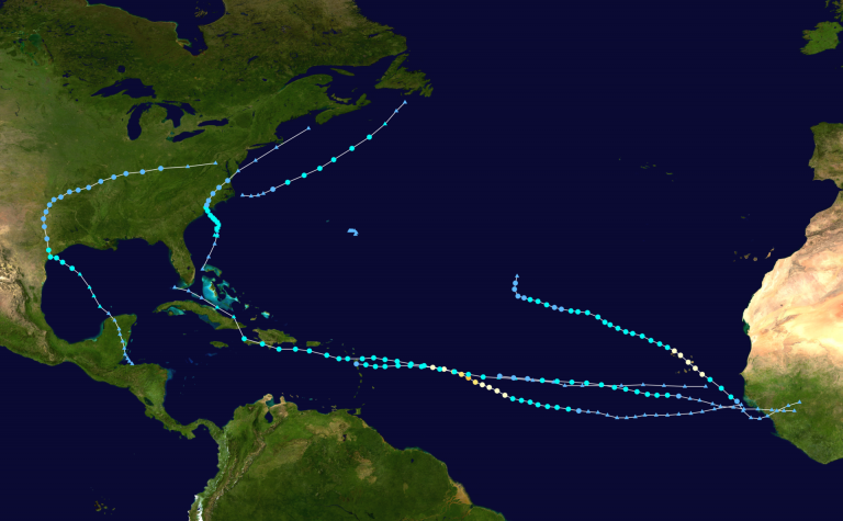  2015 Atlantic hurricane season summary map as of today. (Image: wikipedia.org) 