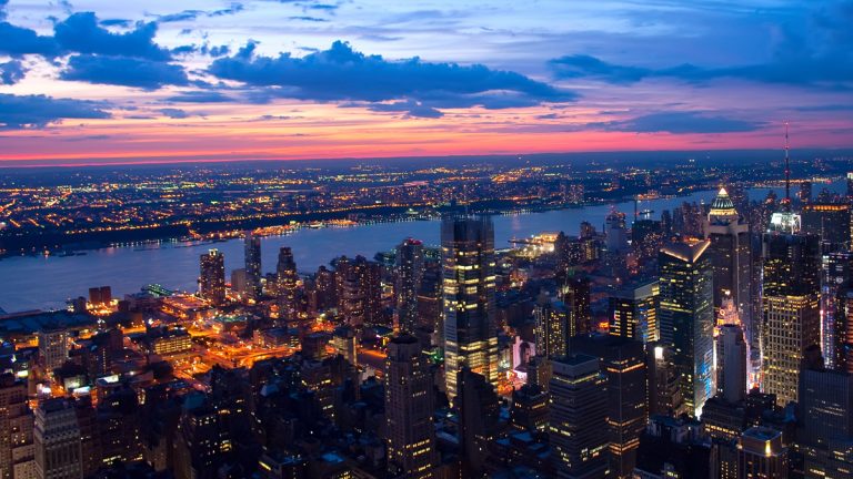  Aerial view of New York City looking west at the Hudson River and New Jersey. (Shutterstock, file) 