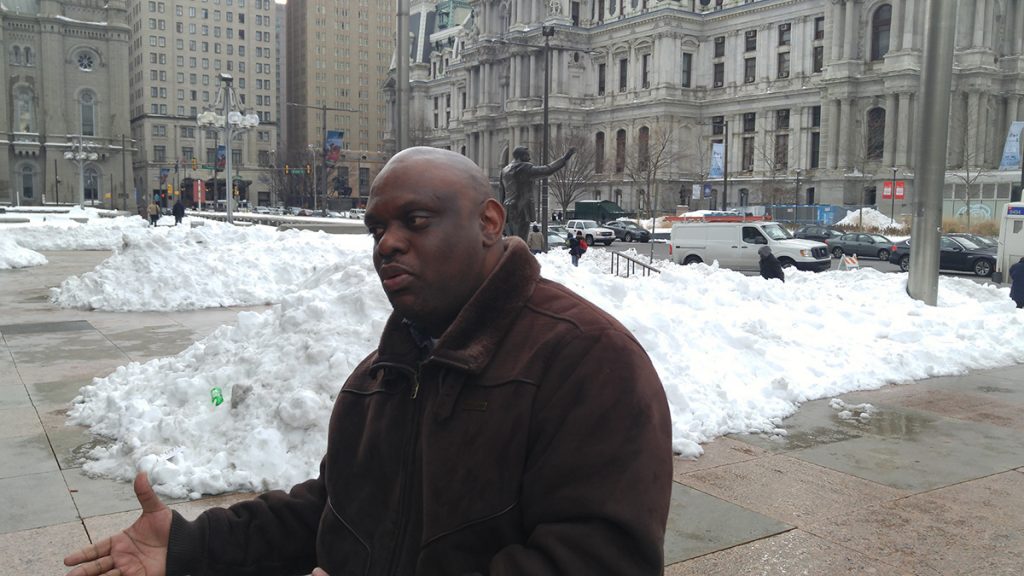 20160126_094356 Philadelphia Streets Commissioner Donald Carlton says blowing and drifting snow is compounding the problem. (Tom MacDonald)