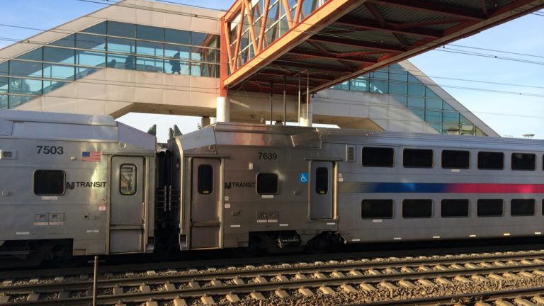 NJ Transit train at Hamilton Station in Mercer County. (Photo courtesy of Evelyn Tu)