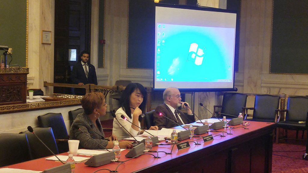 Philadelphia Council members hear about the level of lead in the city's water supply.(Tom MacDonald / WHYY)