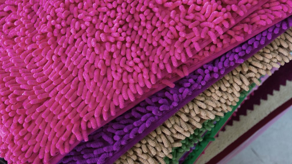colorful carpet softness texture of doormat close-up image