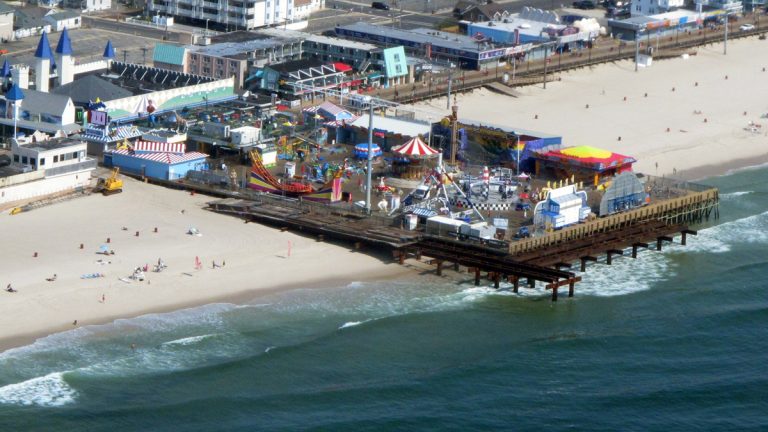 The JetStar roller coaster once sat at the end of a longer Casino Pier. (AP Photo/Wayne Parry)