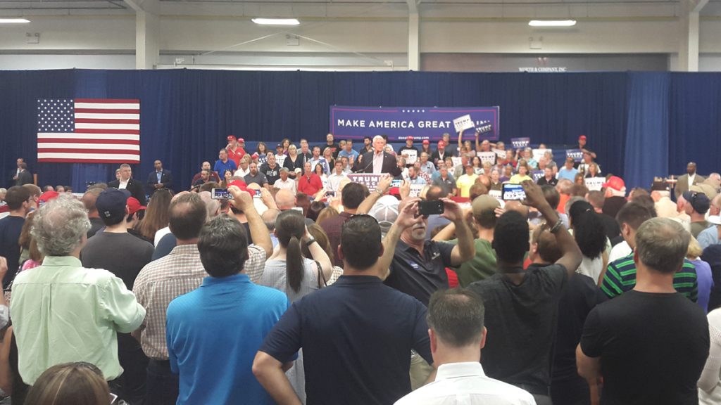 20160823_164428 Republican vice presidential nominee Mike Pence speaks Tuesday at Worth & Co. in Pipersville