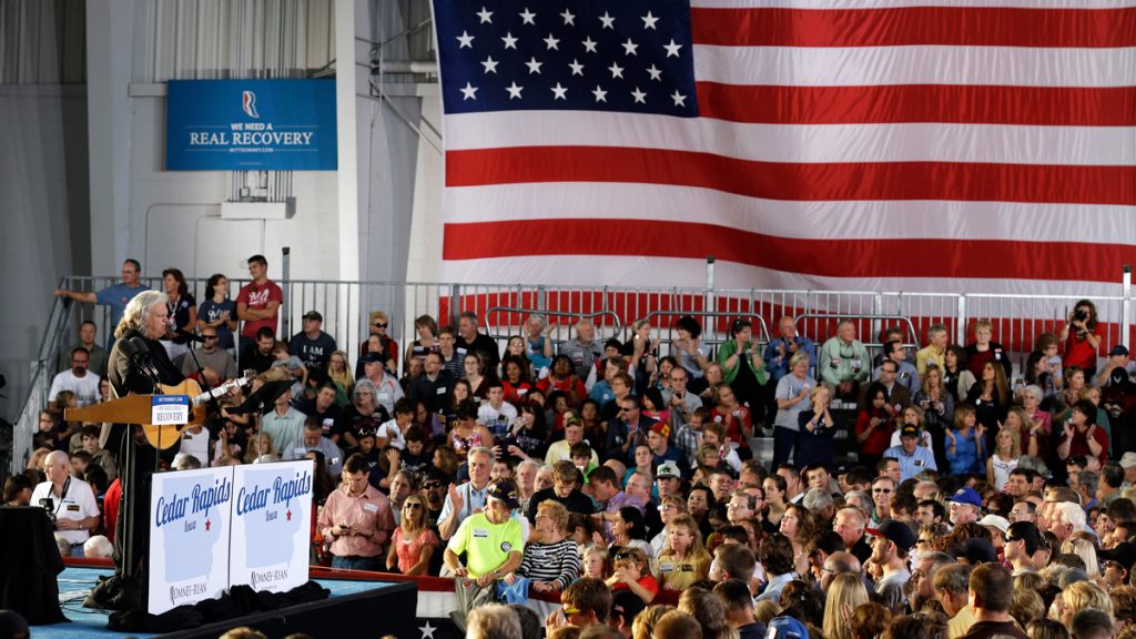 20160829-ricky-skaggs-performing-in-2012 Bluegrass musician Ricky Skaggs performs at a rally for Mitt Romney