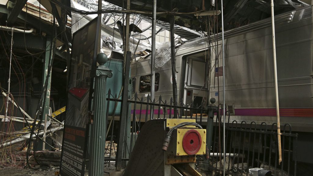 NTSB photo shows the damage done to the Hoboken Terminal in Hoboken