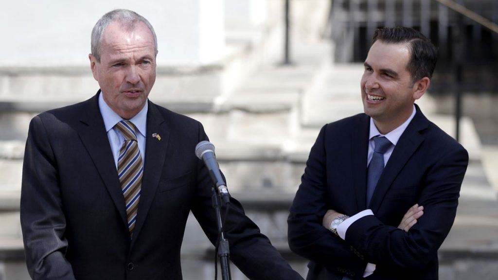 20161010-phil-murphy-north-1200 Phil Murphy (left) speaks after receiving the endorsement from Jersey City Mayor Steve Fulop. (AP Photo/Julio Cortez)