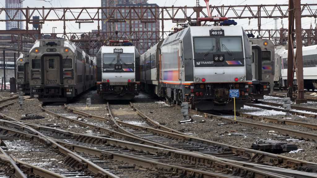 NJ Transit Contract New Jersey Transit trains at the Hoboken terminal. (AP Photo/Mary Altaffer)