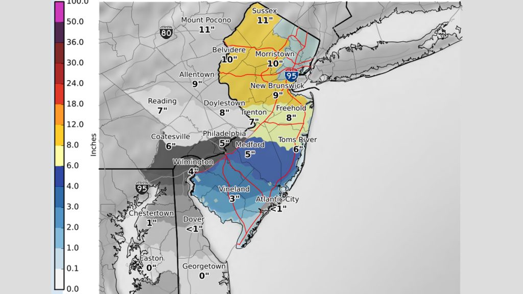 20170209-no-layer Snow projections from the National Weather Service.