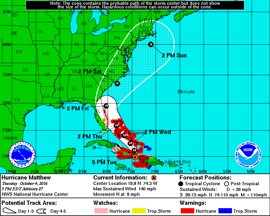 The National Hurricane Center's 5 p.m. update.