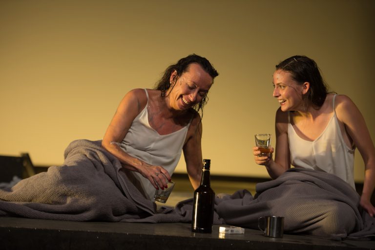  Marieke Heebink (left) and Gaite Jansen in Toneelgroep Amsterdam's 'Persona.' (Photo courtesy of JJ Tiziou) 
