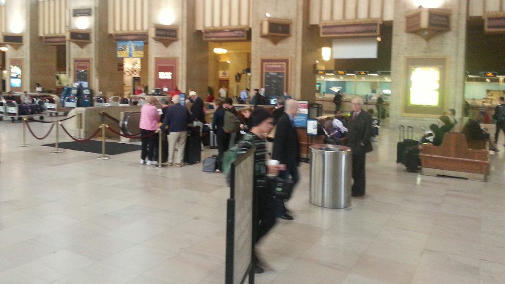  Passengers make their way through 30th Street Station in Philadelphia, Pa.  (Tom MacDonald/WHYY) 