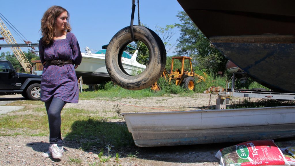 3lead fringe mary mattingly wetland Mary Mattingly hopes to refloat WetLand at Bartram's Gardens, where it would be used as a space for classes, residencies, and public programming. (Emma Lee/WHYY)
