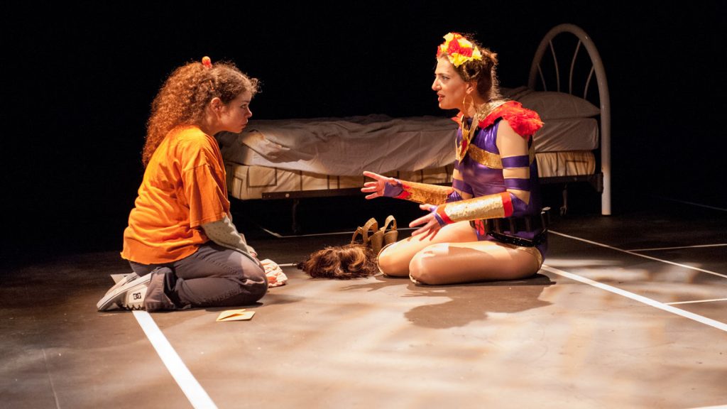 66675 Rachel O'Hanlon-Rodriguez (left) and Leah Walton in Flashpoint Theatre Company's production of 'Lulu's Golden Shoes.' (Photo courtesy of John Flak)