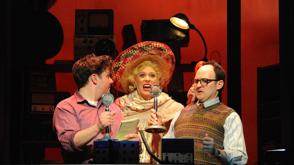 675-109 In Buck County Playhouse's production of 'National Pastime,' from left: Will Blum, Stephanie Gibson and Michael Dean Morgan. (Photo courtesy of Mandee Kuenzle)