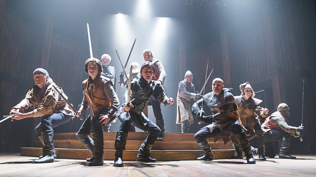 675-137 The ensemble of 'Henry V,' produced by the Pennsylvania Shakespeare Festival. (Photo courtesy of Lee A. Butz)